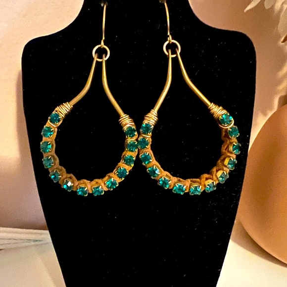 Like new cool & unique emerald earrings - Picture 1 of 2